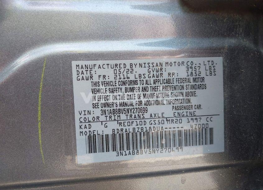 Photo 9 of 2022 Nissan Sentra S XTRONIC CVT (VIN 3N1AB8BV5NY270699)