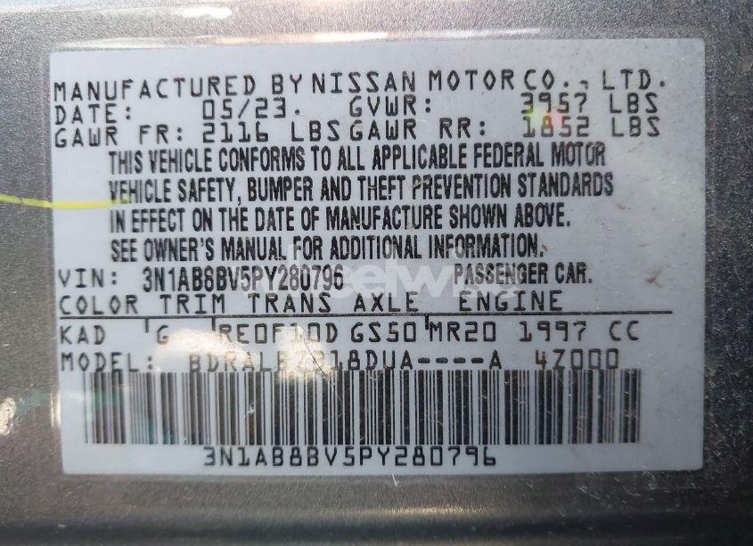 Photo 9 of 2023 Nissan Sentra S XTRONIC CVT (VIN 3N1AB8BV5PY280796)