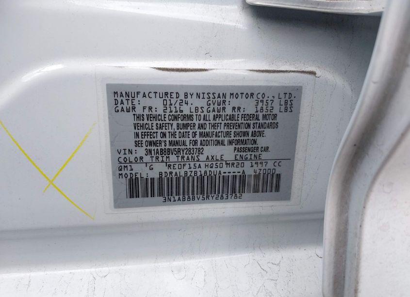 Photo 9 of 2024 Nissan Sentra S XTRONIC CVT (VIN 3N1AB8BV5RY283782)