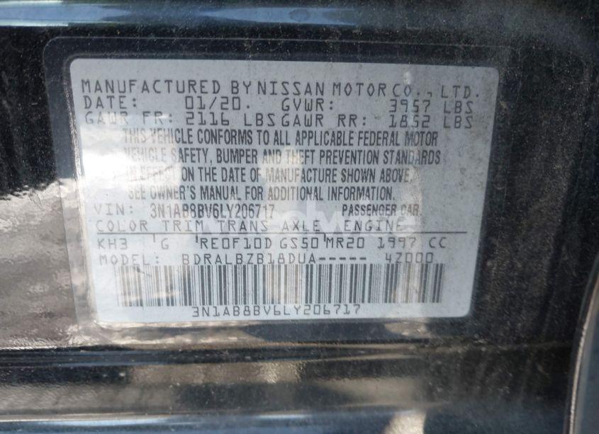 Photo 9 of 2020 Nissan Sentra S XTRONIC CVT (VIN 3N1AB8BV6LY206717)