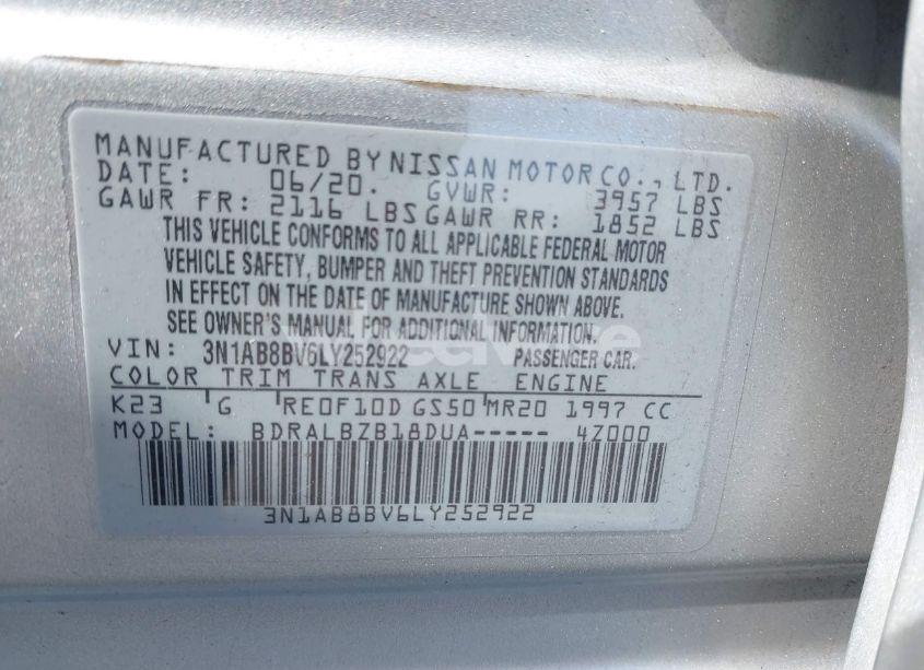 Photo 9 of 2020 Nissan Sentra S XTRONIC CVT (VIN 3N1AB8BV6LY252922)