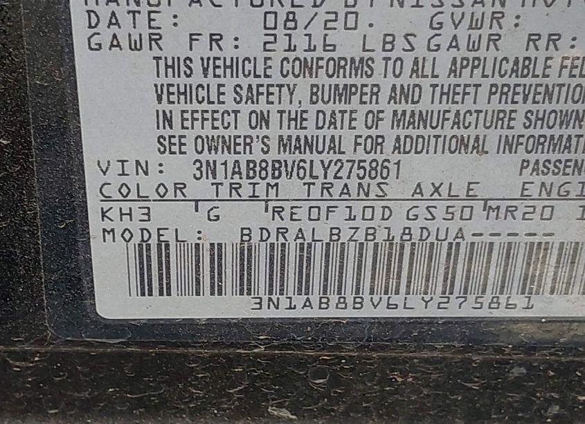 Photo 9 of 2020 Nissan Sentra S XTRONIC CVT (VIN 3N1AB8BV6LY275861)