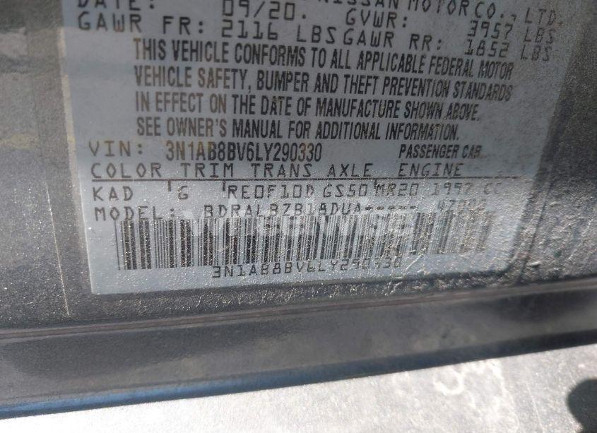 Photo 9 of 2020 Nissan Sentra S XTRONIC CVT (VIN 3N1AB8BV6LY290330)