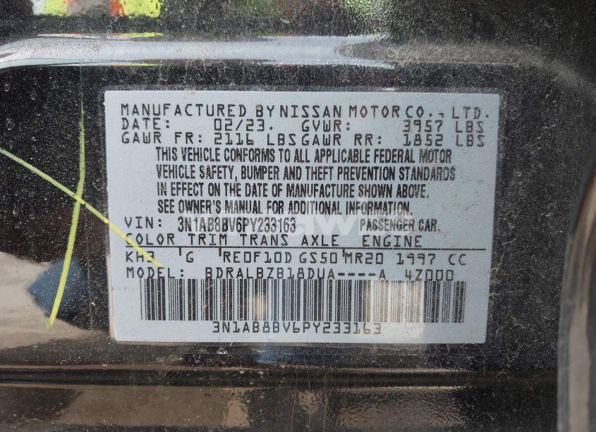 Photo 9 of 2023 Nissan Sentra S XTRONIC CVT (VIN 3N1AB8BV6PY233163)