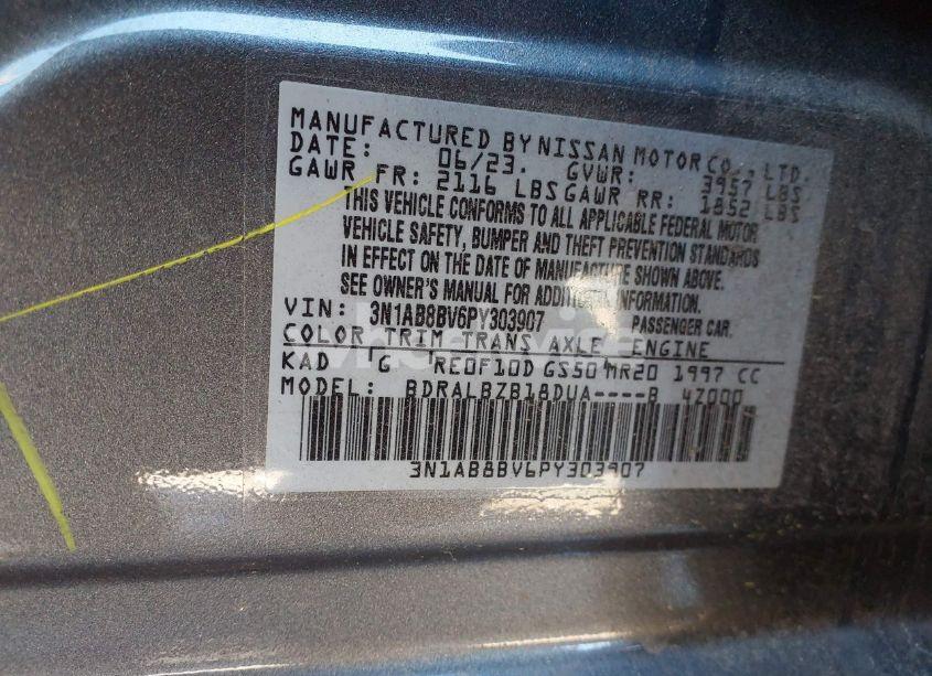 Photo 9 of 2023 Nissan Sentra S XTRONIC CVT (VIN 3N1AB8BV6PY303907)