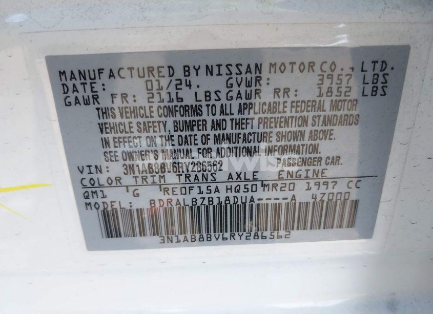 Photo 9 of 2024 Nissan Sentra S XTRONIC CVT (VIN 3N1AB8BV6RY286562)
