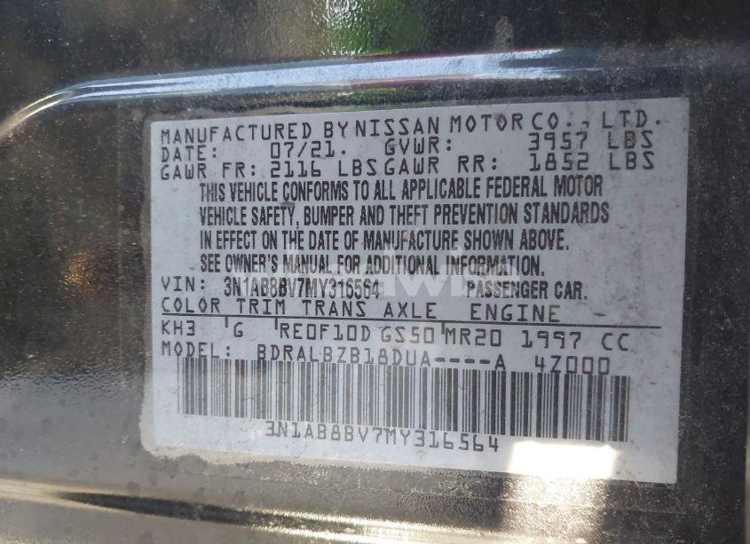 Photo 9 of 2021 Nissan Sentra S XTRONIC CVT (VIN 3N1AB8BV7MY316564)