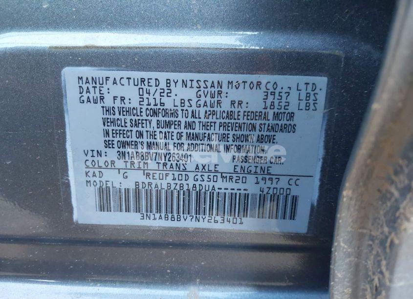 Photo 9 of 2022 Nissan Sentra S XTRONIC CVT (VIN 3N1AB8BV7NY263401)