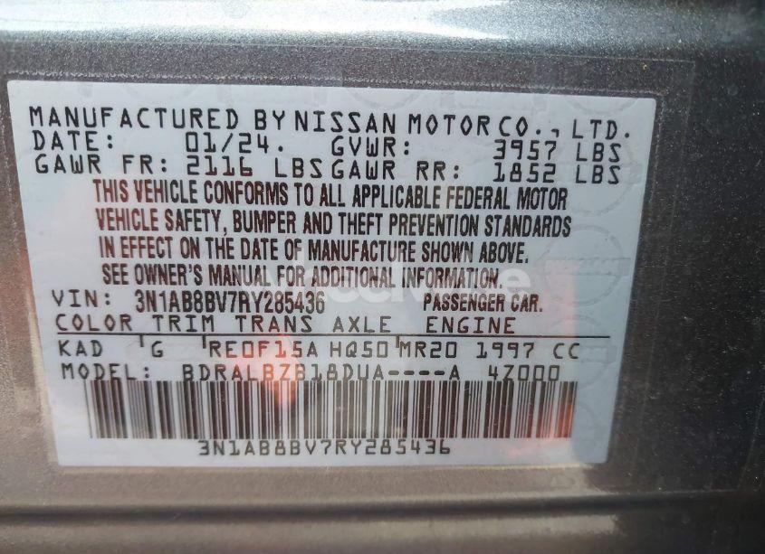 Photo 9 of 2024 Nissan Sentra S XTRONIC CVT (VIN 3N1AB8BV7RY285436)