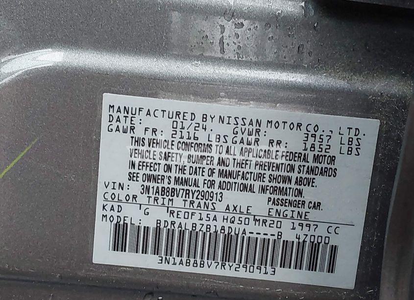 Photo 9 of 2024 Nissan Sentra S XTRONIC CVT (VIN 3N1AB8BV7RY290913)