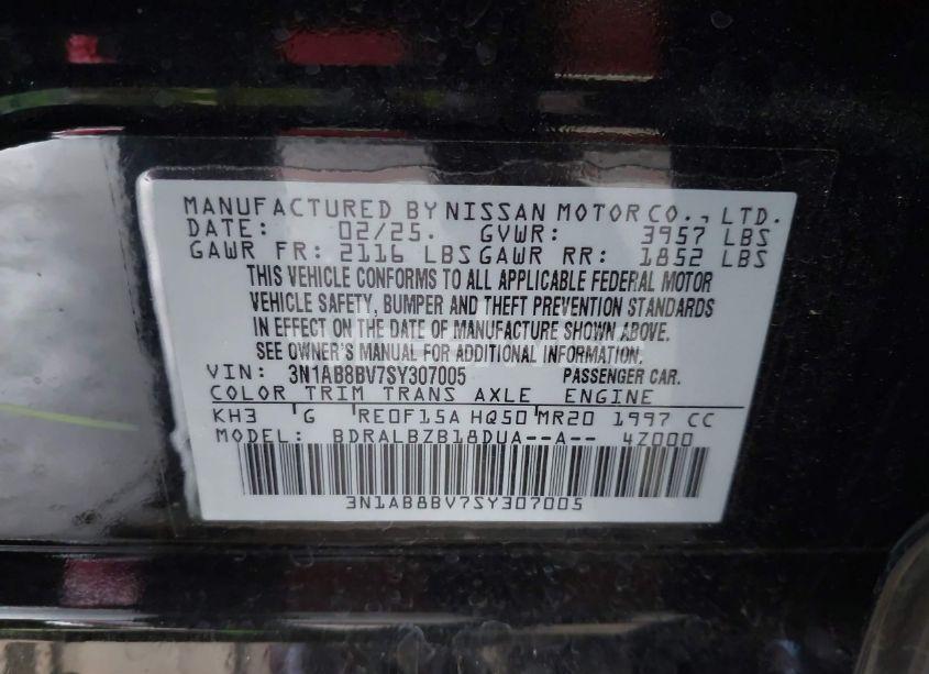 Photo 9 of 2025 Nissan Sentra S (VIN 3N1AB8BV7SY307005)