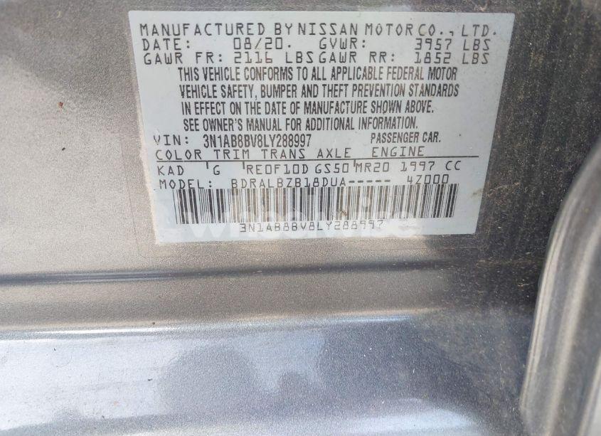 Photo 9 of 2020 Nissan Sentra S XTRONIC CVT (VIN 3N1AB8BV8LY288997)