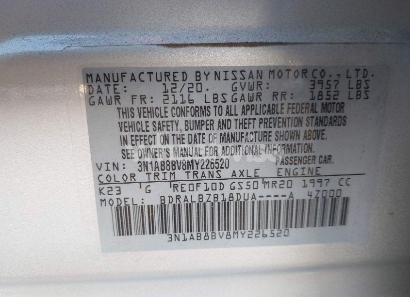 Photo 9 of 2021 Nissan Sentra S XTRONIC CVT (VIN 3N1AB8BV8MY226520)