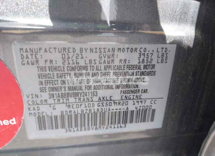 Photo 9 of 2021 Nissan Sentra S XTRONIC CVT (VIN 3N1AB8BV8MY241163)