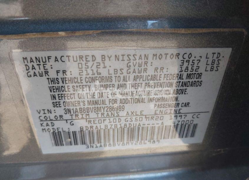 Photo 9 of 2021 Nissan Sentra S XTRONIC CVT (VIN 3N1AB8BV8MY286989)