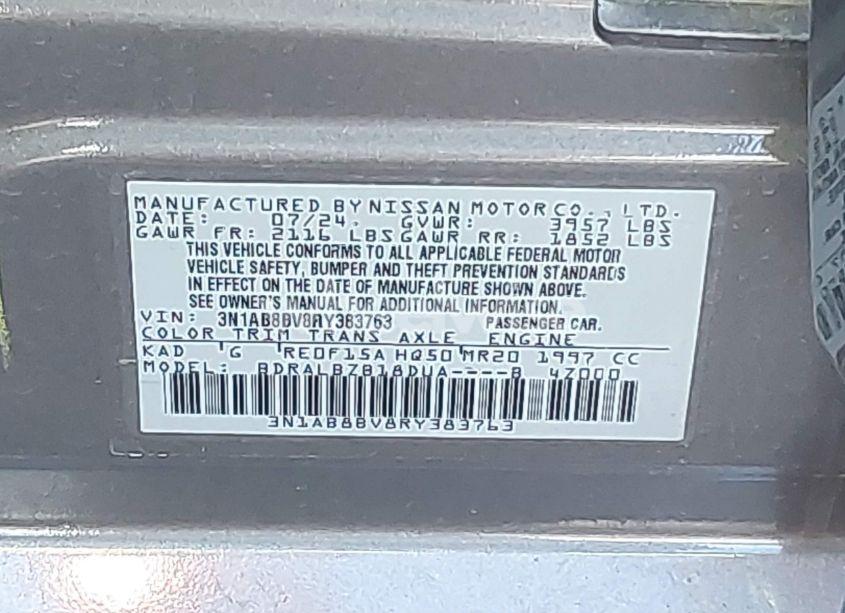 Photo 9 of 2024 Nissan Sentra S XTRONIC CVT (VIN 3N1AB8BV8RY383763)