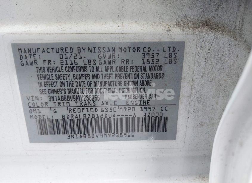 Photo 9 of 2021 Nissan Sentra S XTRONIC CVT (VIN 3N1AB8BV9MY238966)