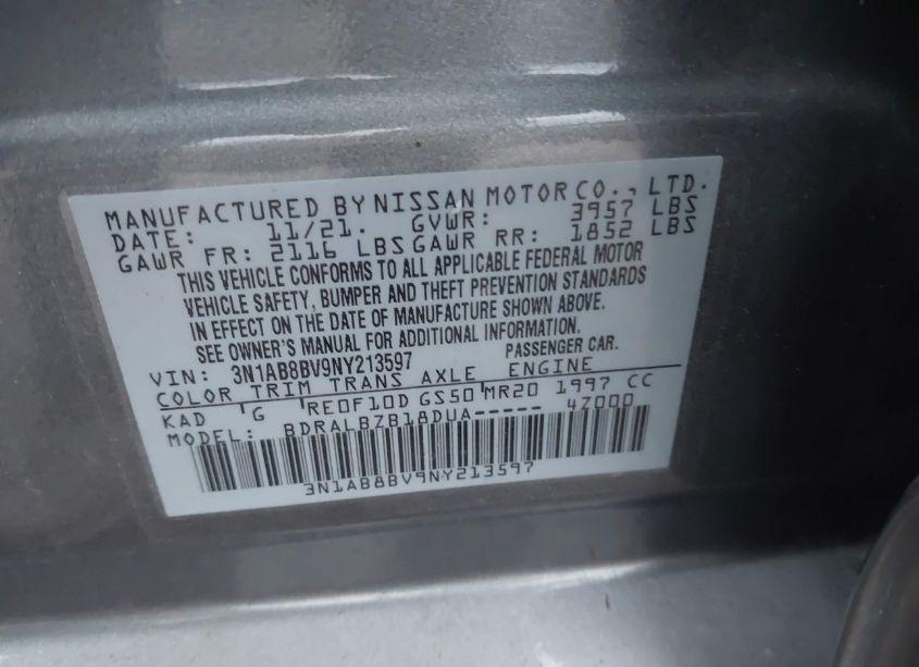 Photo 9 of 2022 Nissan Sentra S XTRONIC CVT (VIN 3N1AB8BV9NY213597)