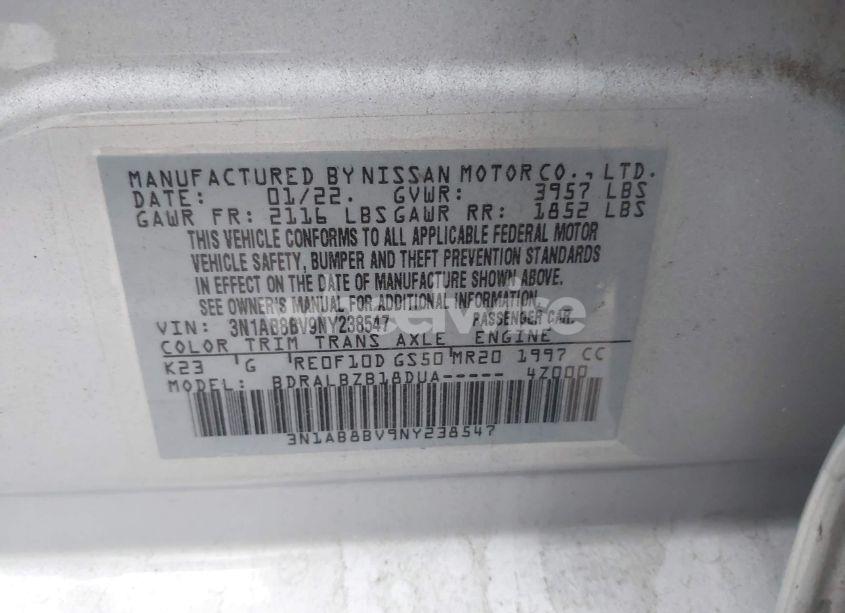 Photo 9 of 2022 Nissan Sentra S XTRONIC CVT (VIN 3N1AB8BV9NY238547)