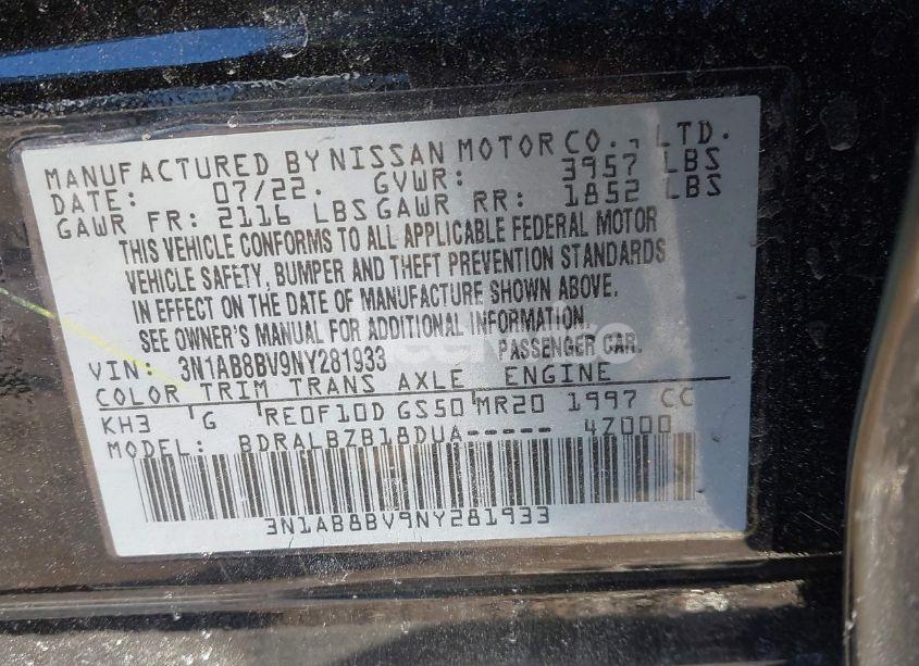 Photo 9 of 2022 Nissan Sentra S XTRONIC CVT (VIN 3N1AB8BV9NY281933)
