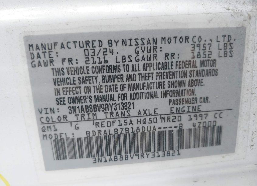 Photo 9 of 2024 Nissan Sentra S XTRONIC CVT (VIN 3N1AB8BV9RY313821)