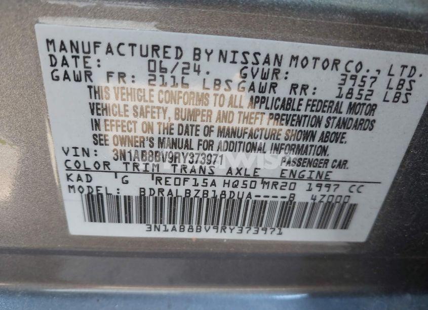 Photo 9 of 2024 Nissan Sentra S XTRONIC CVT (VIN 3N1AB8BV9RY373971)