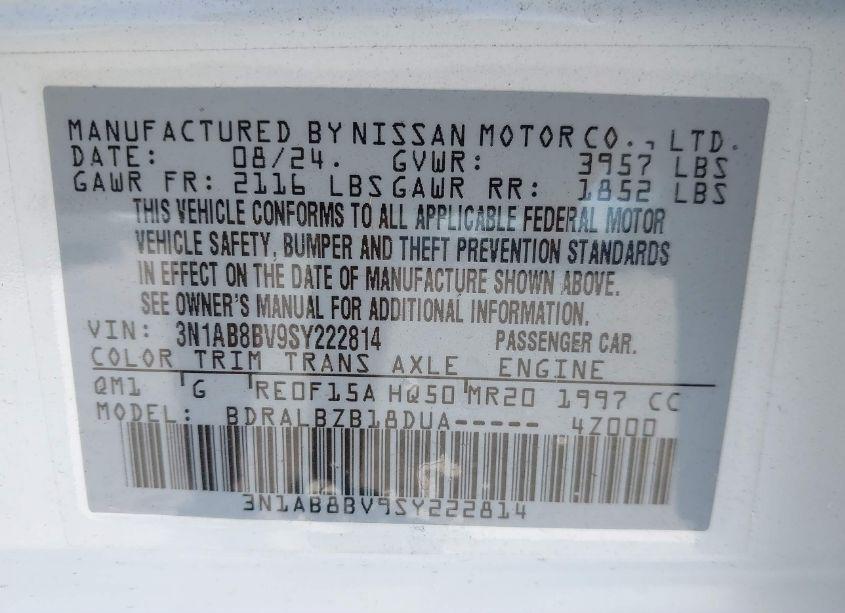 Photo 9 of 2025 Nissan Sentra S (VIN 3N1AB8BV9SY222814)