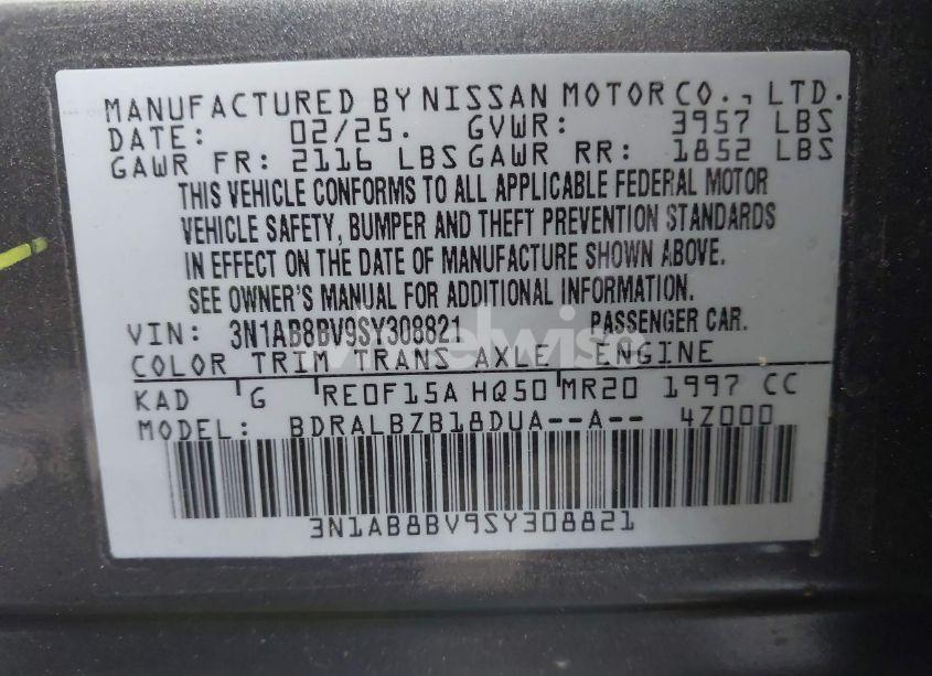 Photo 9 of 2025 Nissan Sentra S (VIN 3N1AB8BV9SY308821)