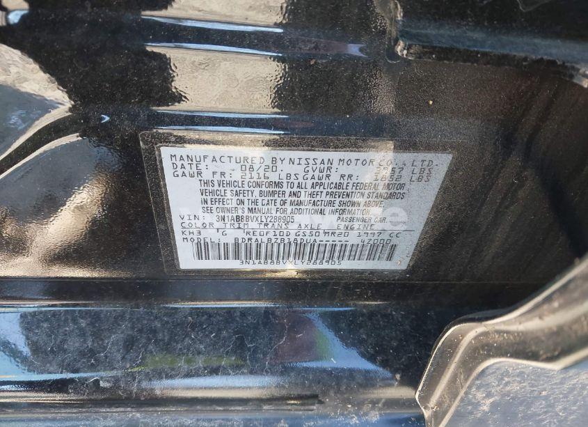 Photo 9 of 2020 Nissan Sentra S XTRONIC CVT (VIN 3N1AB8BVXLY288905)