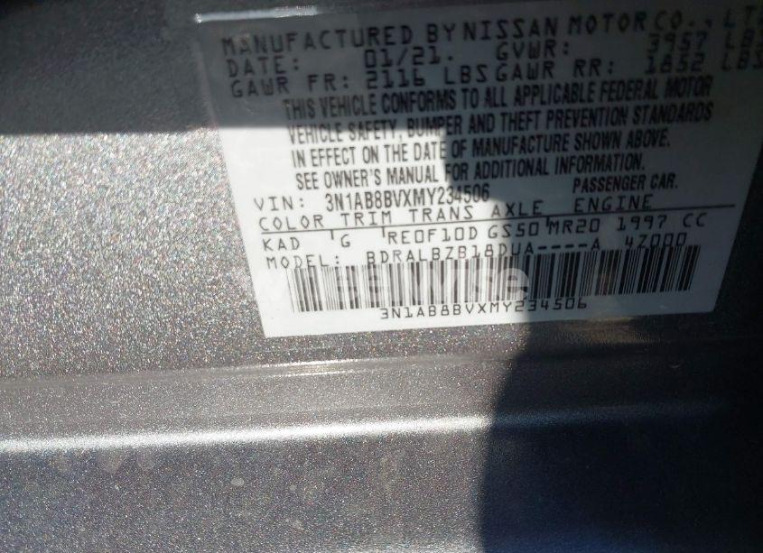 Photo 9 of 2021 Nissan Sentra S XTRONIC CVT (VIN 3N1AB8BVXMY234506)