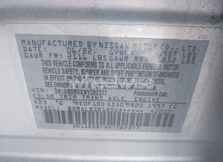 Photo 9 of 2022 Nissan Sentra S XTRONIC CVT (VIN 3N1AB8BVXNY282377)