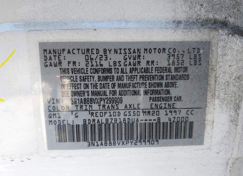 Photo 9 of 2023 Nissan Sentra S XTRONIC CVT (VIN 3N1AB8BVXPY299909)