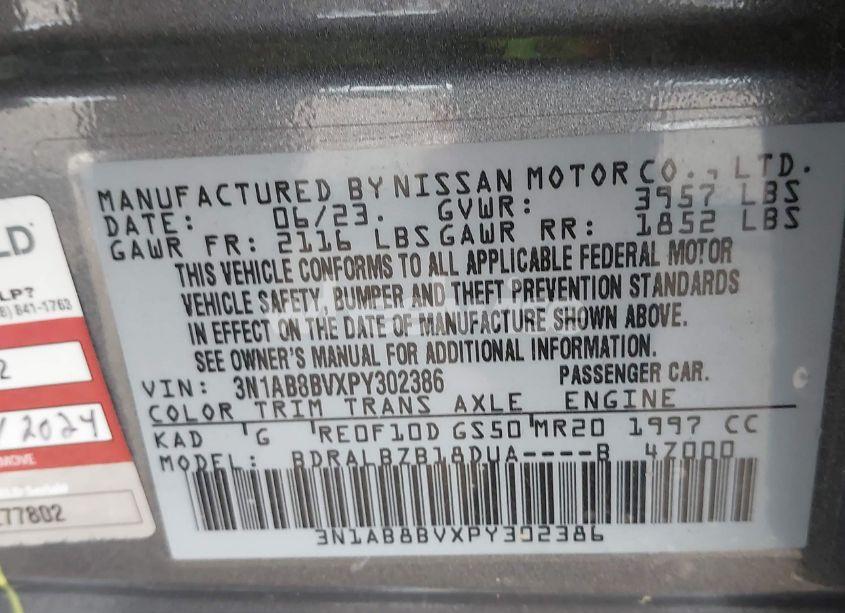 Photo 9 of 2023 Nissan Sentra S XTRONIC CVT (VIN 3N1AB8BVXPY302386)