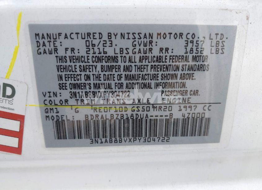 Photo 9 of 2023 Nissan Sentra S XTRONIC CVT (VIN 3N1AB8BVXPY304722)