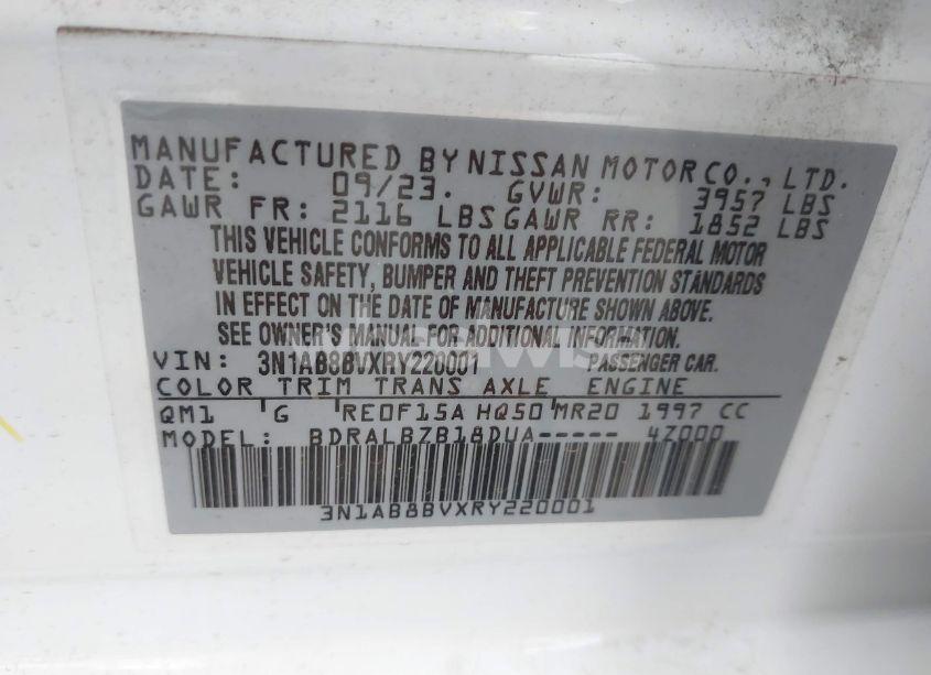 Photo 9 of 2024 Nissan Sentra S XTRONIC CVT (VIN 3N1AB8BVXRY220001)