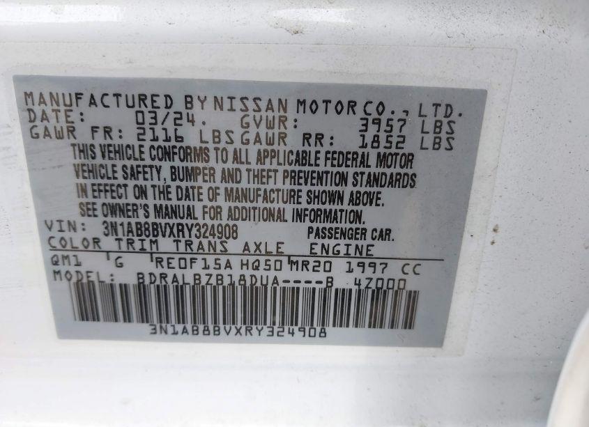 Photo 9 of 2024 Nissan Sentra S XTRONIC CVT (VIN 3N1AB8BVXRY324908)