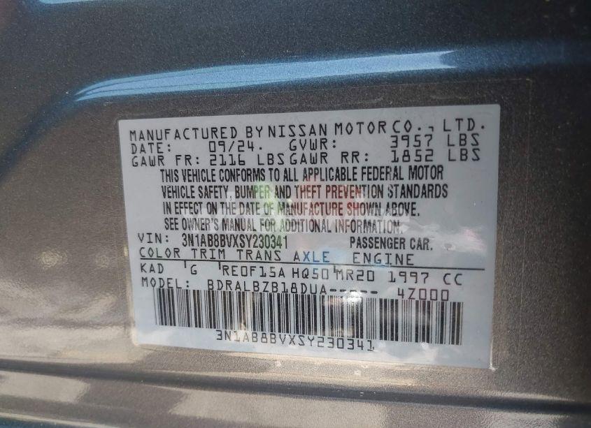 Photo 9 of 2025 Nissan Sentra S (VIN 3N1AB8BVXSY230341)