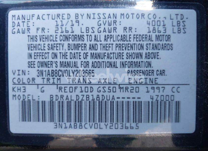 Photo 9 of 2020 Nissan Sentra SV XTRONIC CVT (VIN 3N1AB8CV0LY203665)