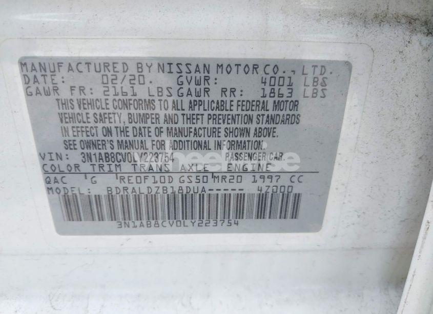 Photo 9 of 2020 Nissan Sentra SV XTRONIC CVT (VIN 3N1AB8CV0LY223754)
