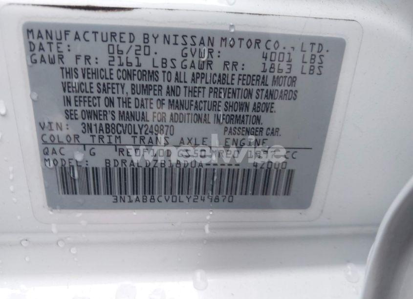 Photo 9 of 2020 Nissan Sentra SV XTRONIC CVT (VIN 3N1AB8CV0LY249870)