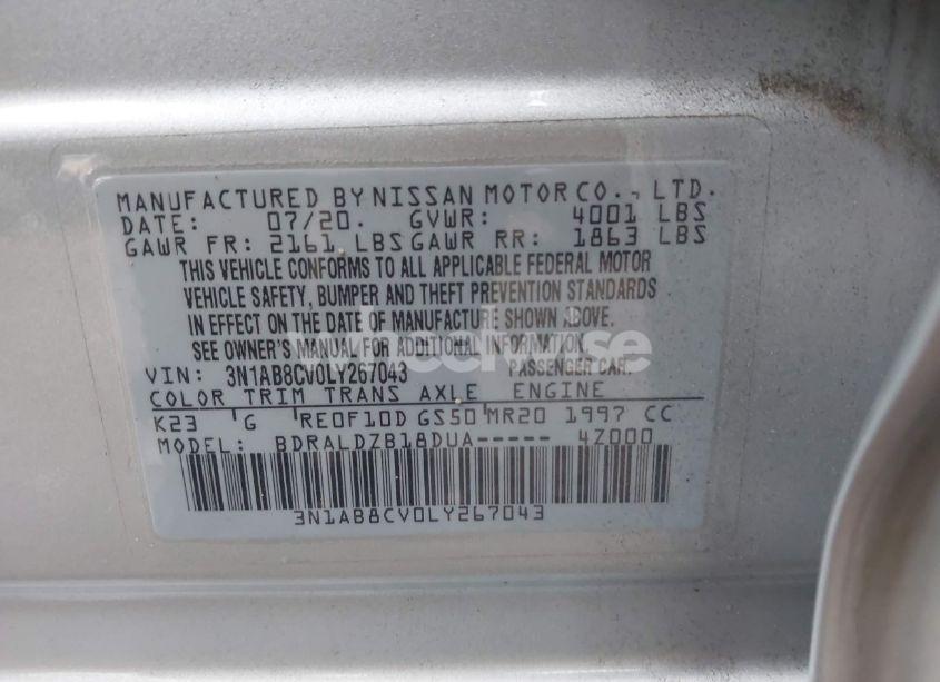 Photo 9 of 2020 Nissan Sentra SV XTRONIC CVT (VIN 3N1AB8CV0LY267043)