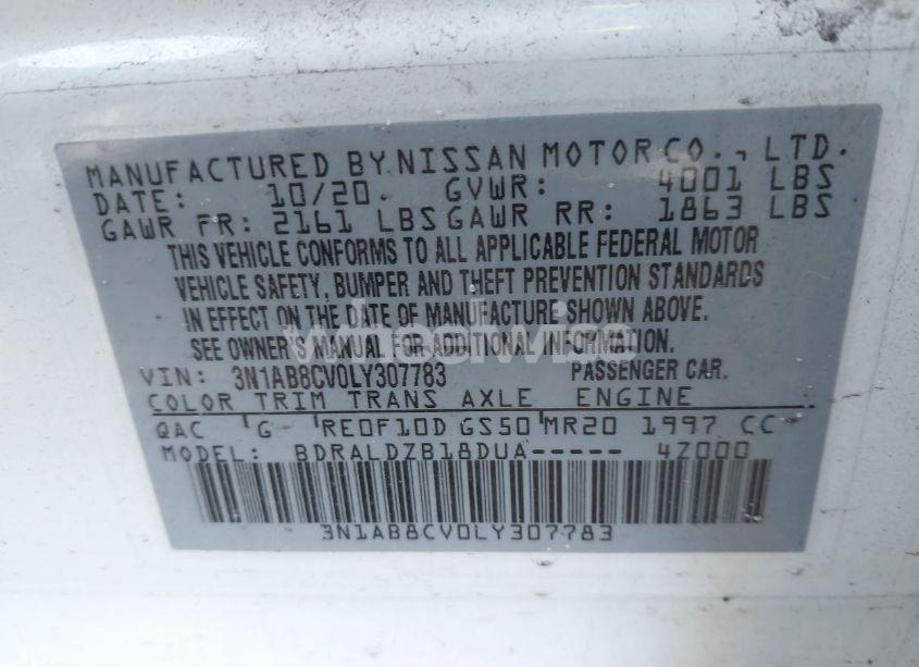 Photo 9 of 2020 Nissan Sentra SV XTRONIC CVT (VIN 3N1AB8CV0LY307783)