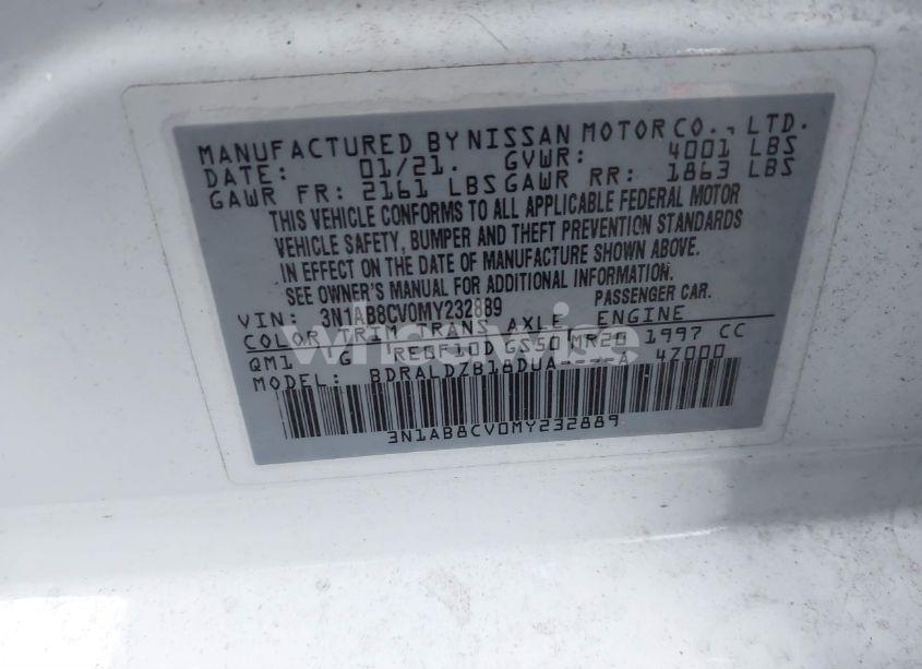 Photo 9 of 2021 Nissan Sentra SV XTRONIC CVT (VIN 3N1AB8CV0MY232889)