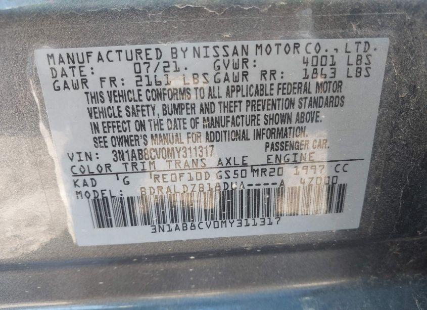 Photo 9 of 2021 Nissan Sentra SV XTRONIC CVT (VIN 3N1AB8CV0MY311317)