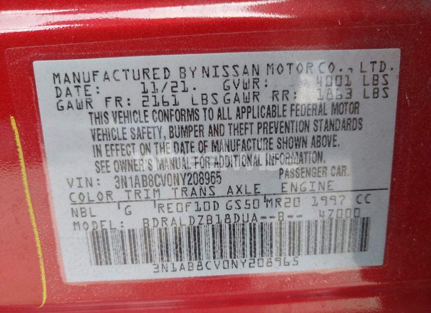 Photo 9 of 2022 Nissan Sentra SV XTRONIC CVT (VIN 3N1AB8CV0NY208965)