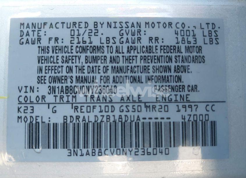 Photo 9 of 2022 Nissan Sentra SV XTRONIC CVT (VIN 3N1AB8CV0NY236040)