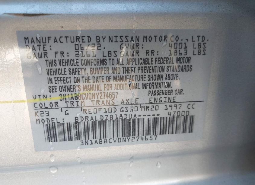 Photo 9 of 2022 Nissan Sentra SV XTRONIC CVT (VIN 3N1AB8CV0NY274657)