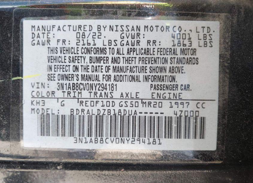 Photo 9 of 2022 Nissan Sentra SV XTRONIC CVT (VIN 3N1AB8CV0NY294181)