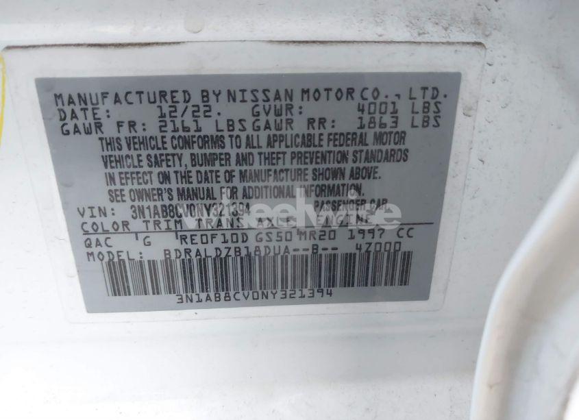 Photo 9 of 2022 Nissan Sentra SV XTRONIC CVT (VIN 3N1AB8CV0NY321394)