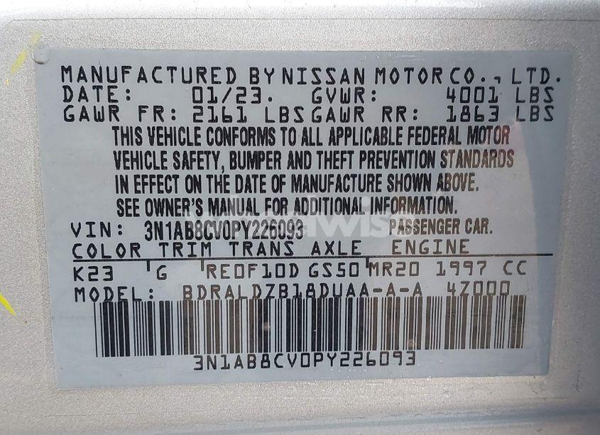 Photo 9 of 2023 Nissan Sentra SV XTRONIC CVT (VIN 3N1AB8CV0PY226093)